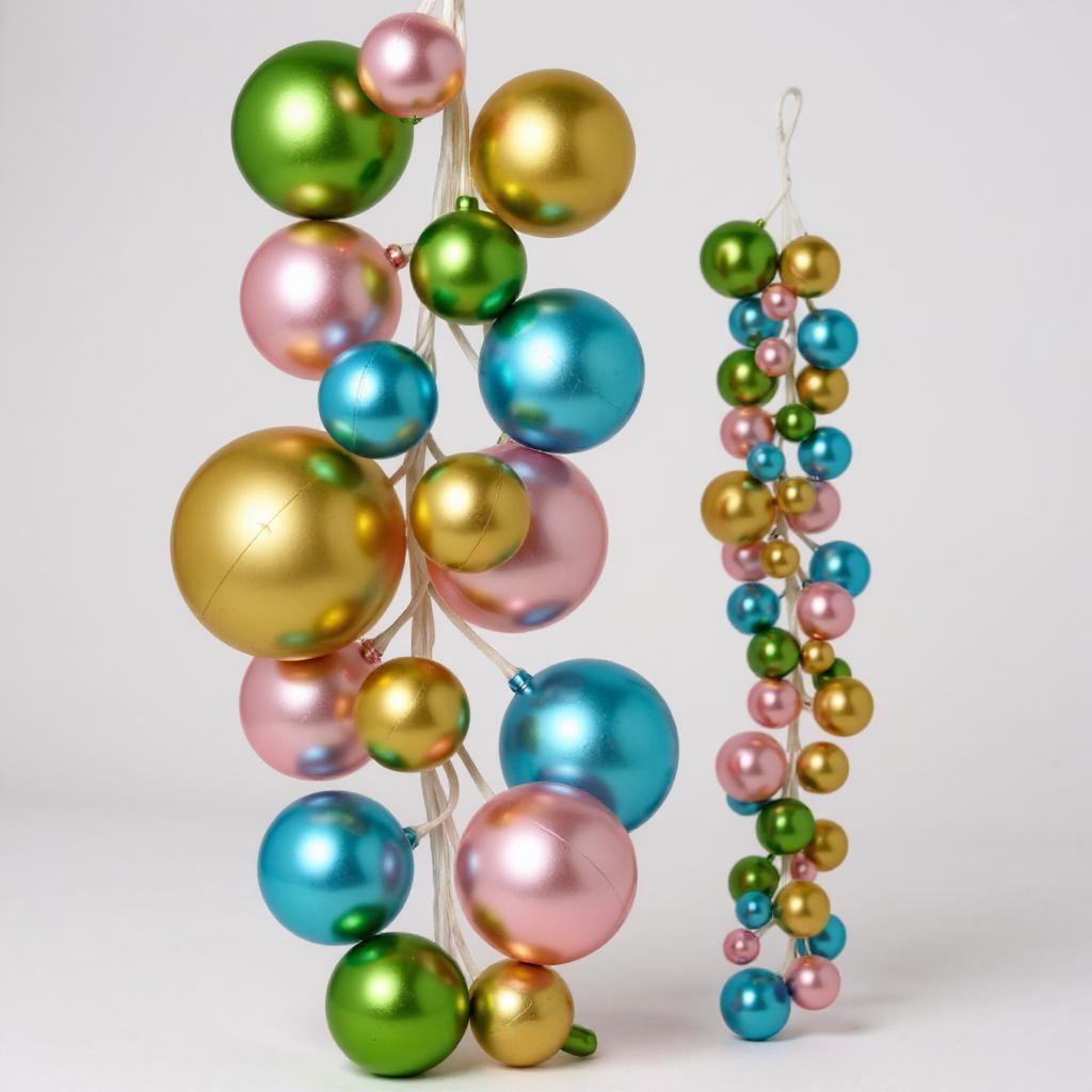 4' Pastel Pearl Ball Garland, Colorful Party Decor, Soft Pastel Spring Decor, Wedding & Baby Shower Accents, Home Decoration Supplies