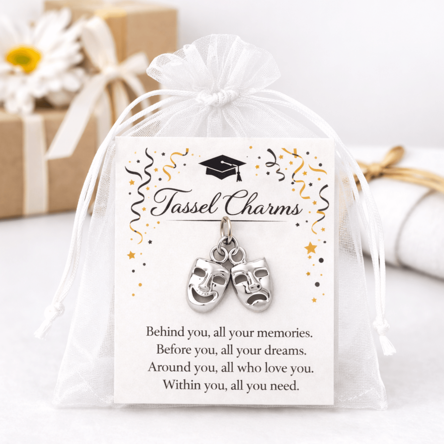 Drama Theater Graduation Tassel Charm - Nifty Decor & More