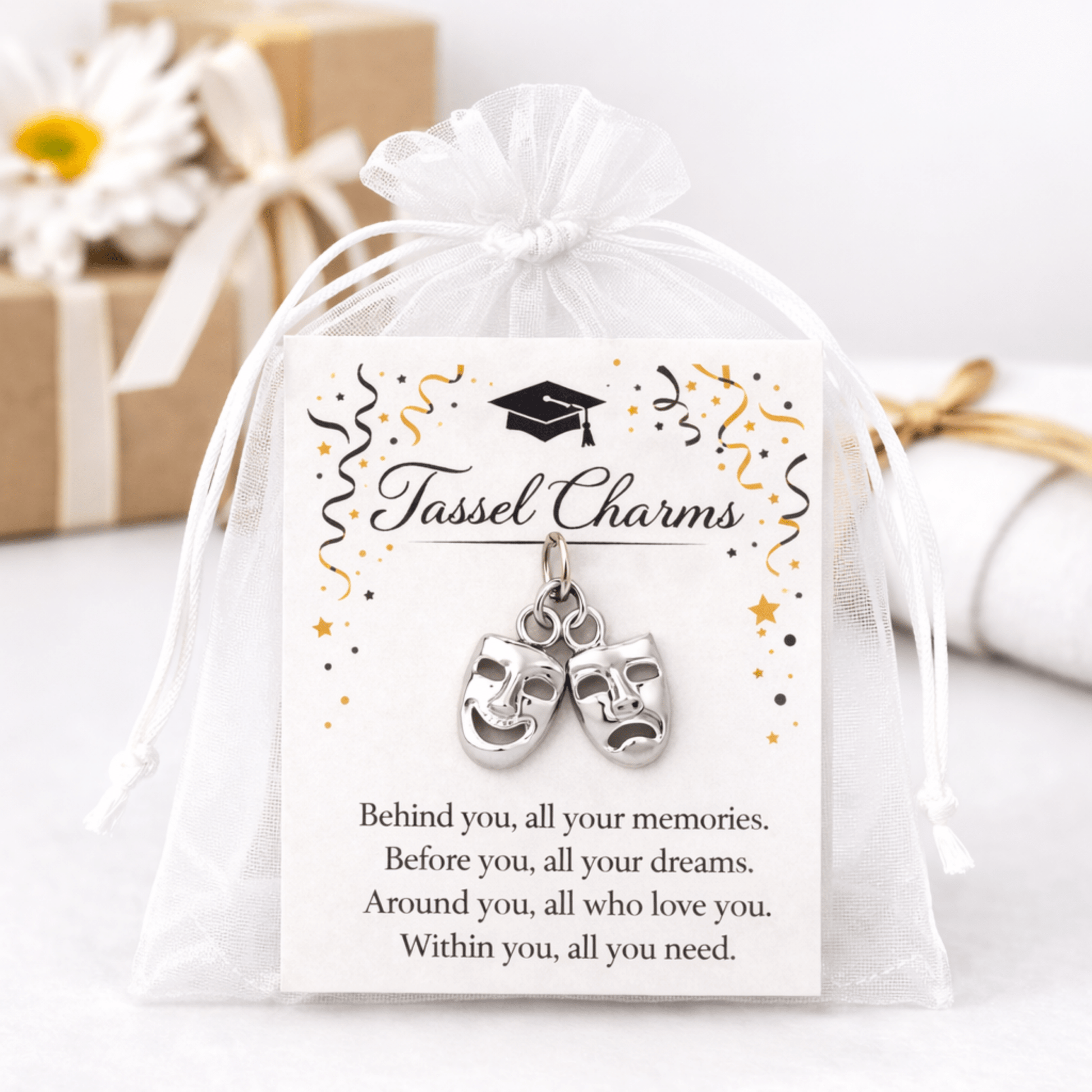 Drama Theater Graduation Tassel Charm - Nifty Decor & More