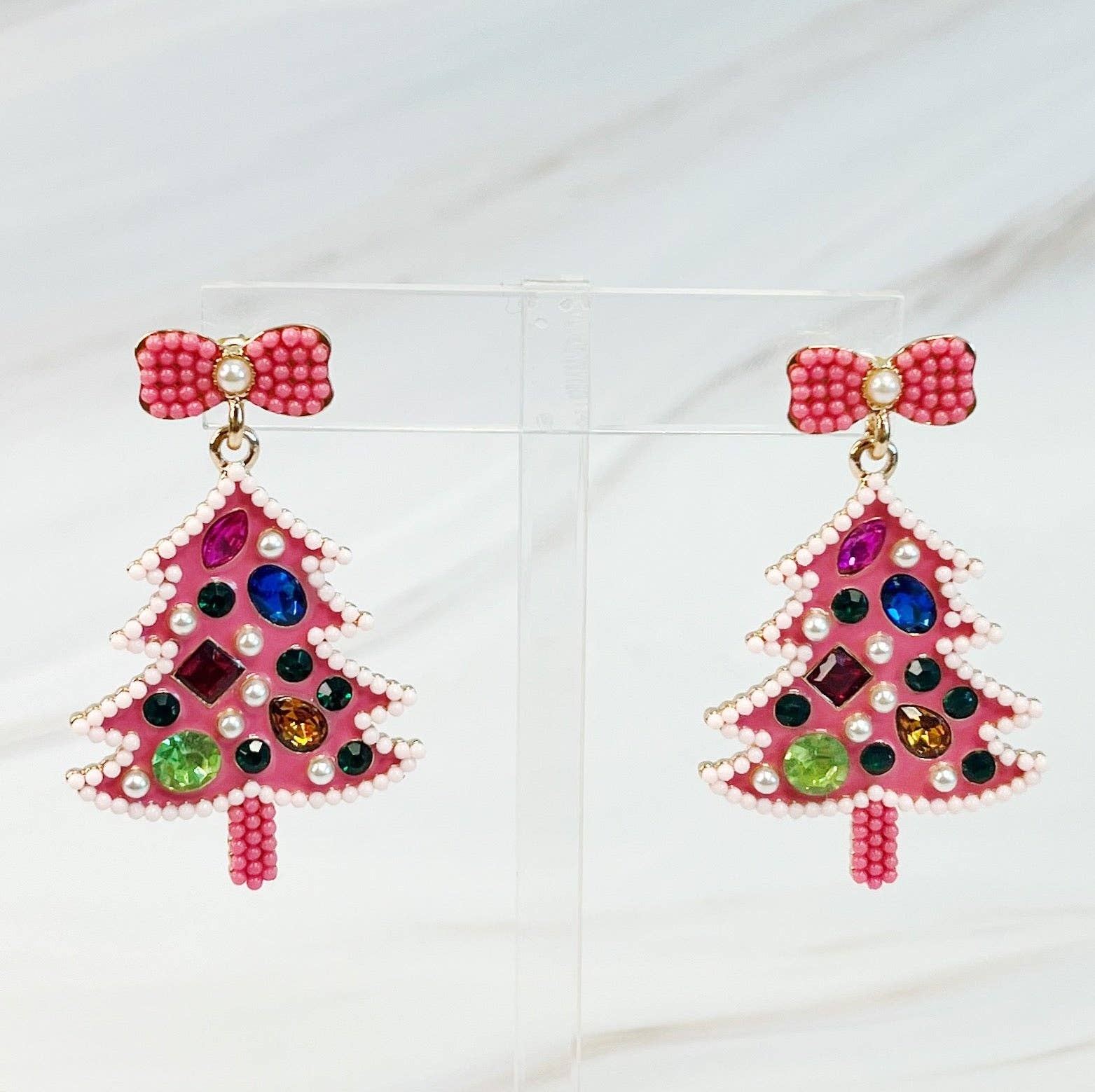 Dress Up Your Tree Dangle Earrings Pink