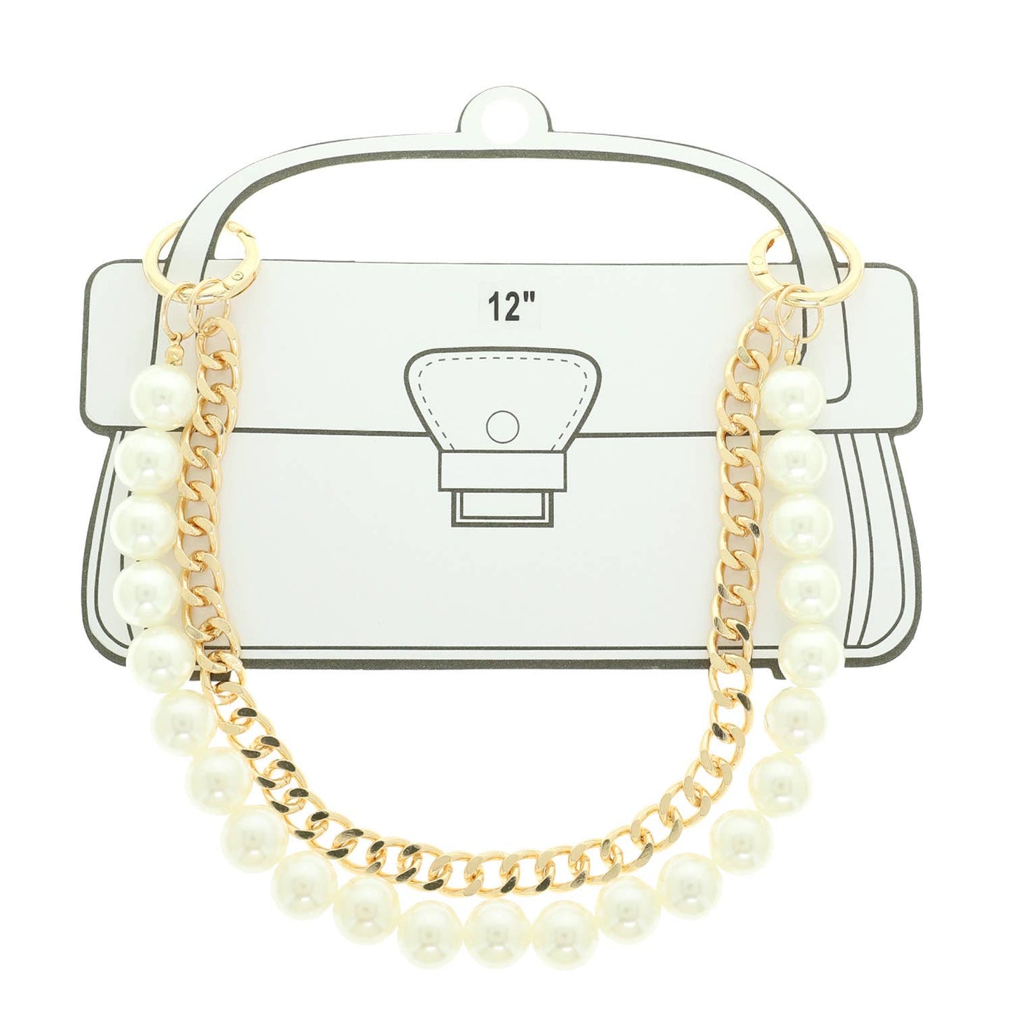 Dual - Strand Pearl and Curb Bag Chain - Nifty Decor & More