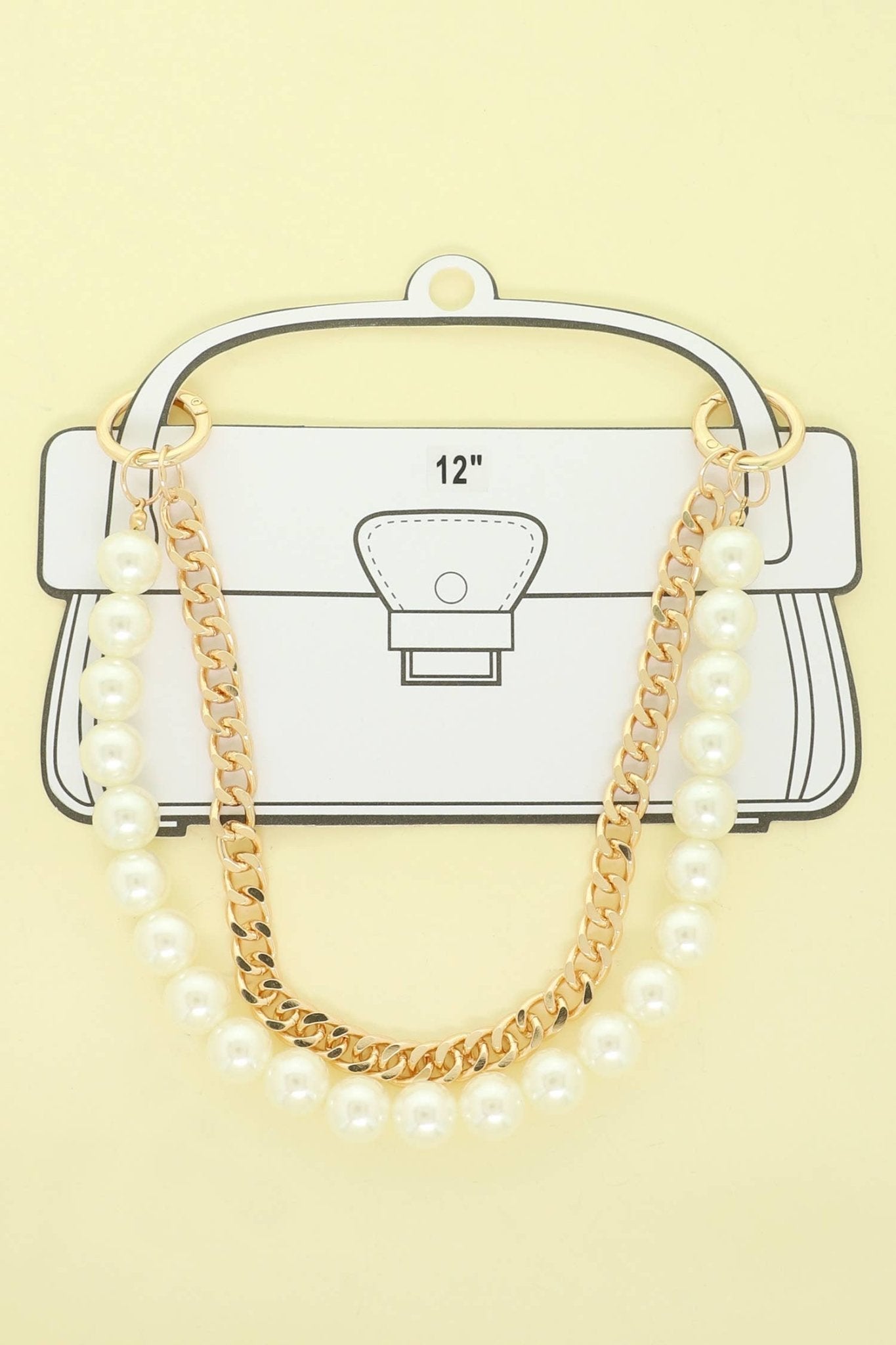 Dual - Strand Pearl and Curb Bag Chain - Nifty Decor & More