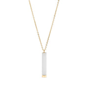 18K Gold PVD Stainless Steel Hidden Message Sliding Blank Bar Necklace