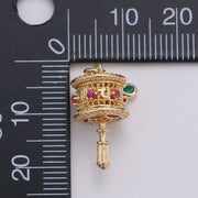 Dainty Gold Rattle Charm D-780