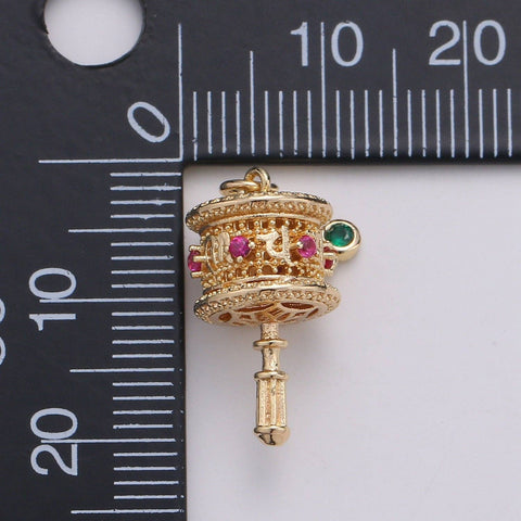 Dainty Gold Rattle Charm D-780