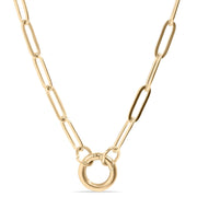Stainless Steel Paperclip Carabiner Charm Holder Necklace Chain Necklace