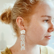 Bride Cutout Acrylic Earrings, Chic Lightweight Wedding Accessories for Brides, Bridal Shower Gift jewelry