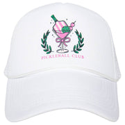 Pickleball Club Martini Foam Trucker Cap, Chic Girly Summer Hat, Fun Outdoor Sun Protection, Trendy Gift for Her Trucker Hats White