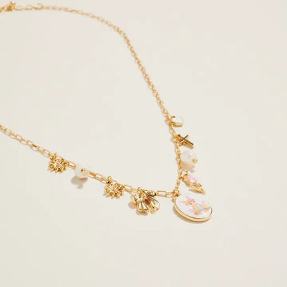 Easter Bunny Enamel Charms Chain Necklace 18 Inch - Nifty Decor & More
