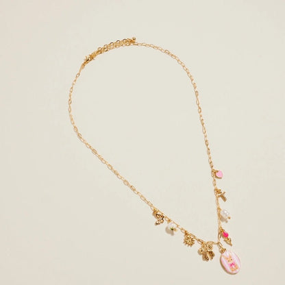 Easter Bunny Enamel Charms Chain Necklace 18 Inch - Nifty Decor & More