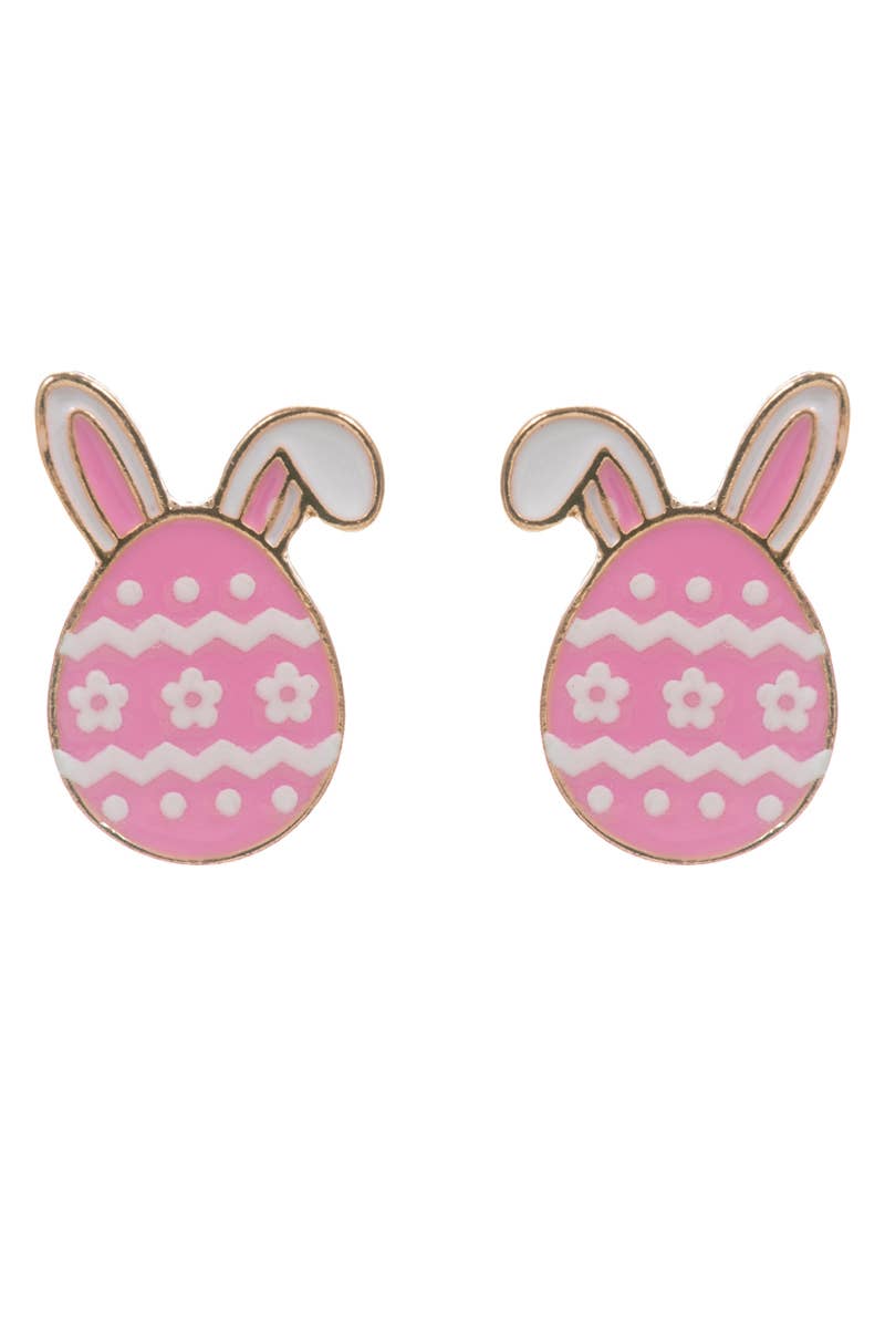 Easter Egg Enamel Pattern Titanium Post Earrings | Hypoallergenic Earrings