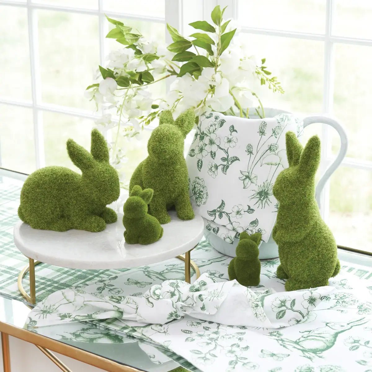 Easter Flocked Bunny - Cute Spring Decor, Unique Easter Accent Piece for Home & Holiday Decor - Nifty Decor & More