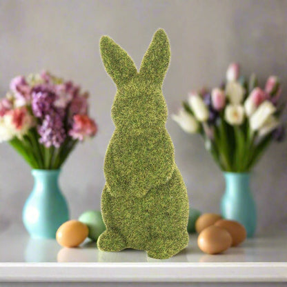 Easter Flocked Bunny - Cute Spring Decor, Unique Easter Accent Piece for Home & Holiday Decor - Nifty Decor & More