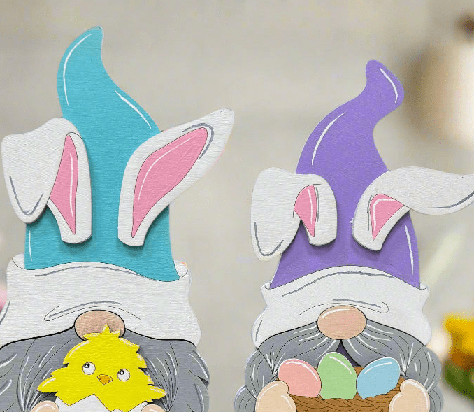 Easter Gnome Couple - Cute Spring Decor, Handcrafted Gnomes for Easter Table & Home, Best Gift Idea for Gnome Lovers - Nifty Decor & More