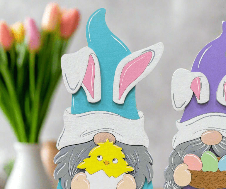 Easter Gnome Couple - Cute Spring Decor, Handcrafted Gnomes for Easter Table & Home, Best Gift Idea for Gnome Lovers - Nifty Decor & More