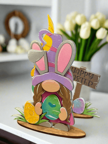 Easter Gnome Friends Shelf Sitter | Cute Spring Decor | Handcrafted Gnomes for Home | Perfect Gift for Easter Celebration - Nifty Decor & More