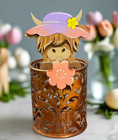 Easter Mug Buddies | Cute Easter Decorations, Springtime Gifts & Potted Plant Accessories, Huggers for Easter Fun Highland w/Hat