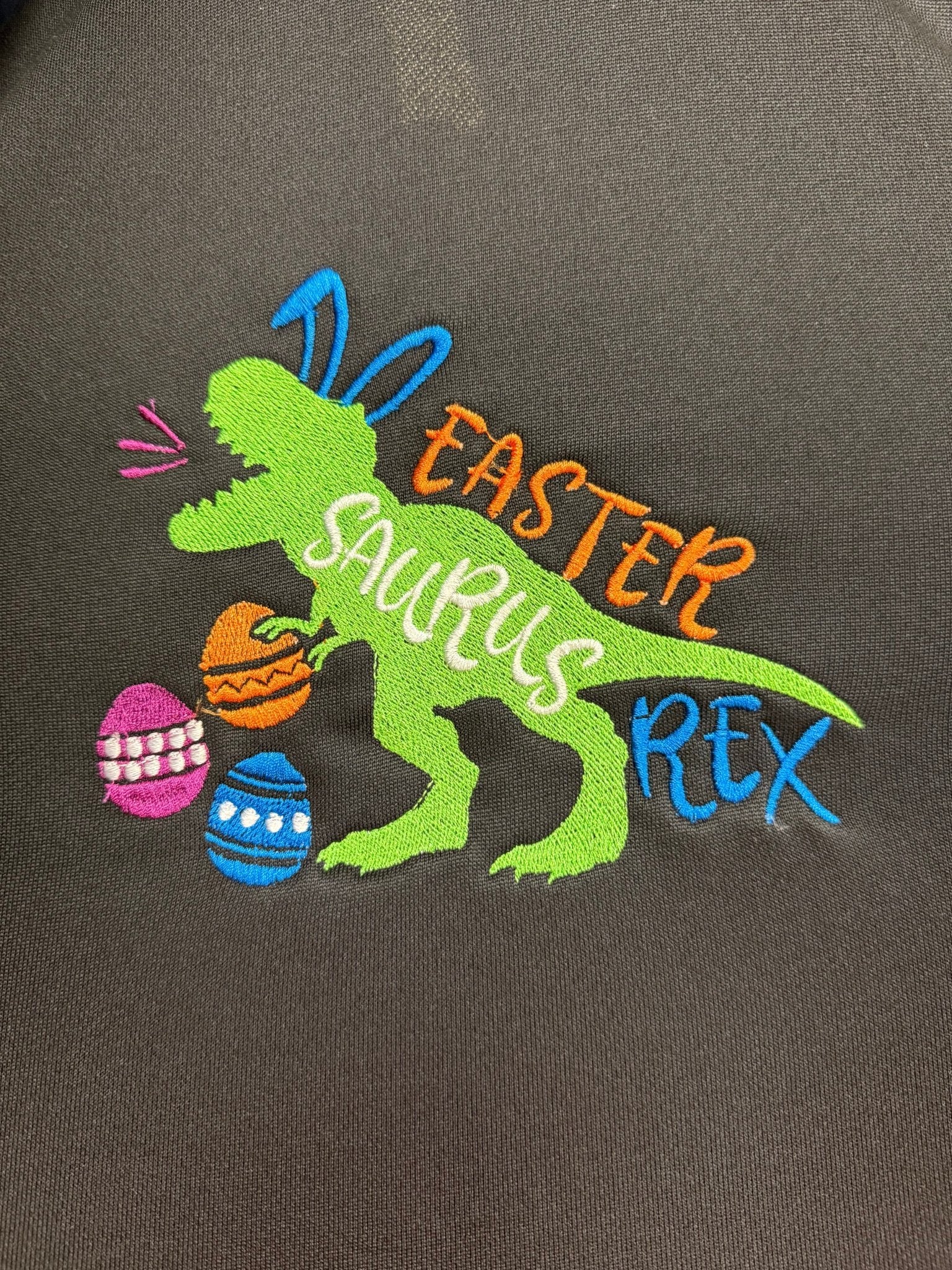 Easter-Saurus-Rex Zip Hoodie | Cute Dinosaur Design | Unisex Comfortable Hoodie for Spring Celebrations & Gift Ideas