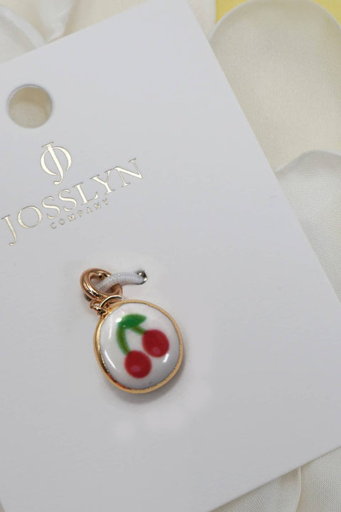 Porcelain Blue or Red bow & Cherry Charm, croquette preppy look, stylish accessory, gift for her Cherry