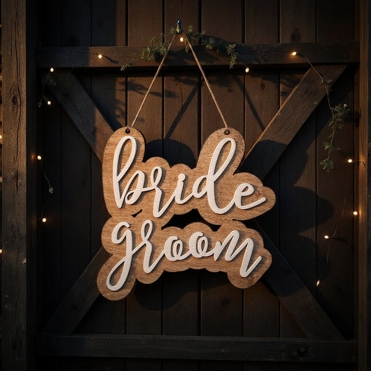 Elegant Wedding Couple Sign, Handcrafted Wall Art for Reception & Gift Bride Groom