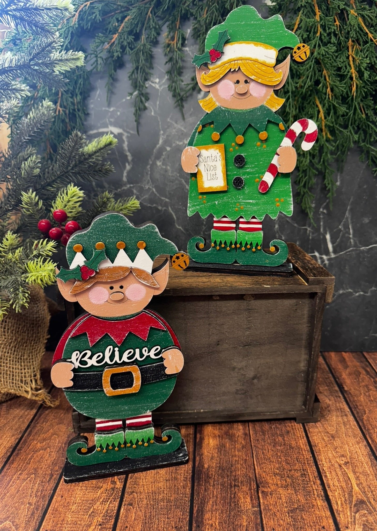 Elf Boy and Girl Shelf Sitters - Nifty Decor & More