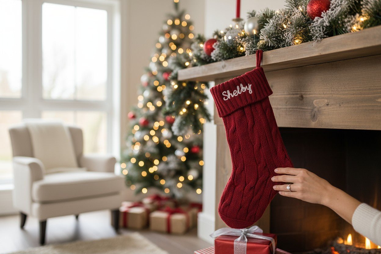 Embroidered Christmas Stockings - Nifty Decor & More