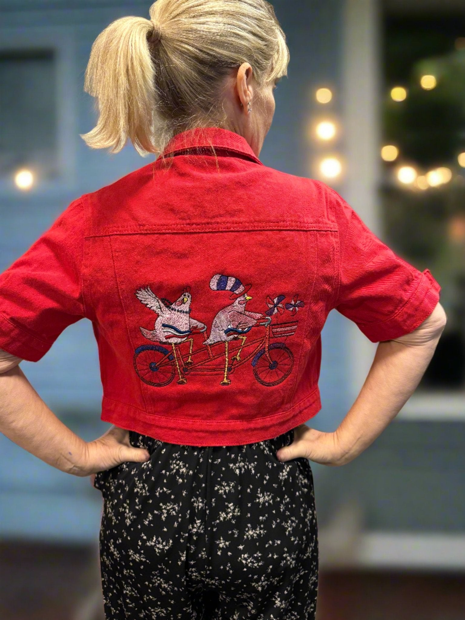 Embroidered Denim Jacket denim jacket
