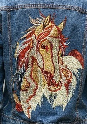 Embroidered Horse (Piper) Denim Jacket denim jacket
