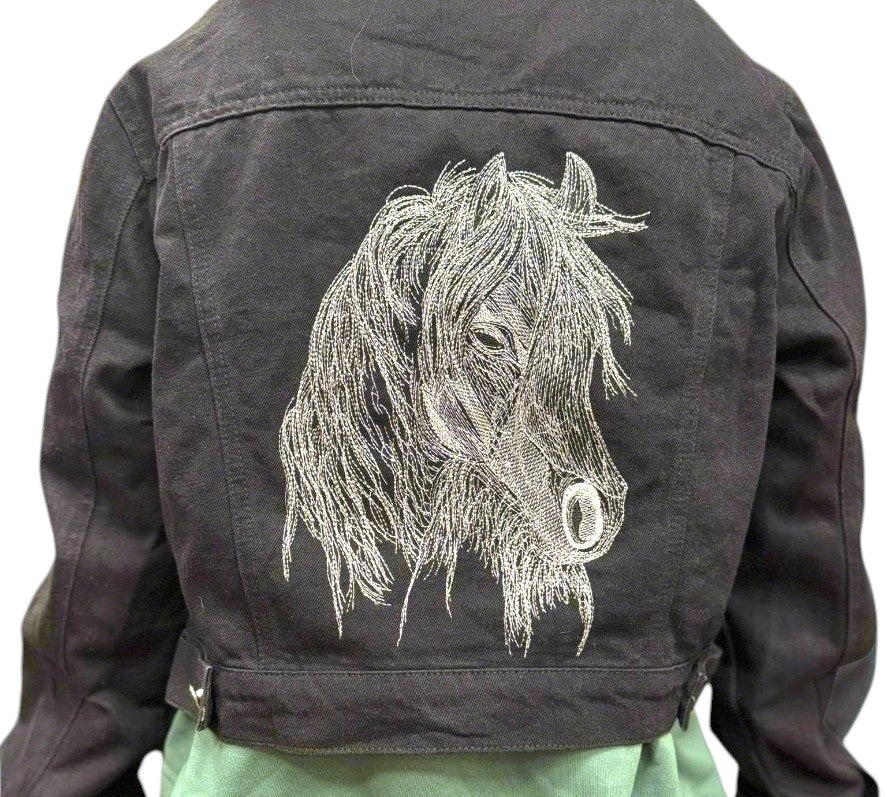 Embroidered Horse (Stardust) Denim Jacket denim jacket