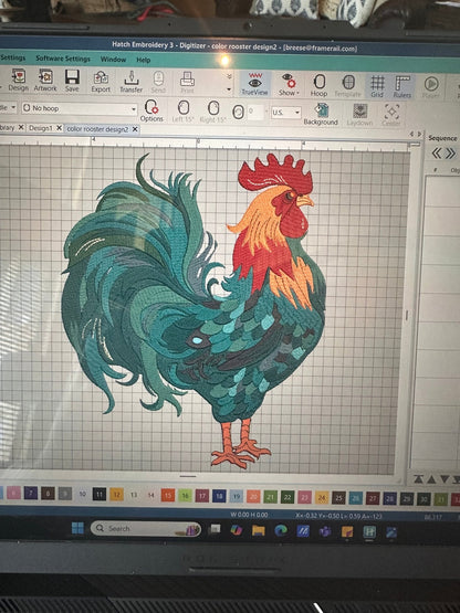 Embroidered Rooster Denim Jacket denim jacket