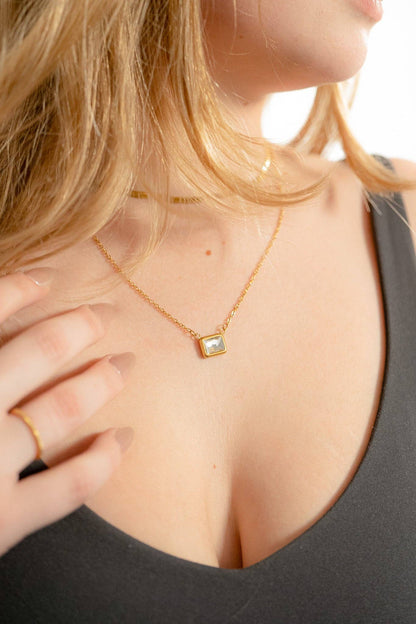 Emerald Birthstone Charm, 18K Gold PVD, Elegant Mother's Day Jewelry Gift for Her, Perfect Mother's Day or Special Occasion Gift