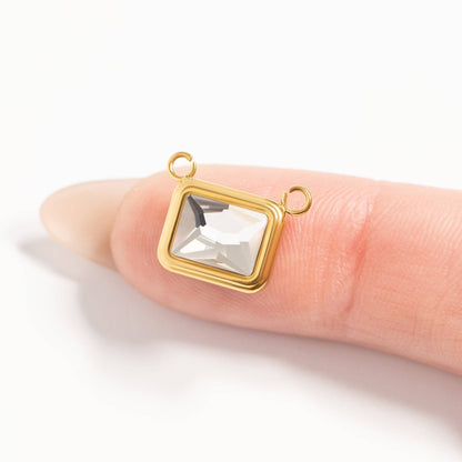 Emerald Birthstone Charm, 18K Gold PVD, Elegant Mother's Day Jewelry Gift for Her, Perfect Mother's Day or Special Occasion Gift