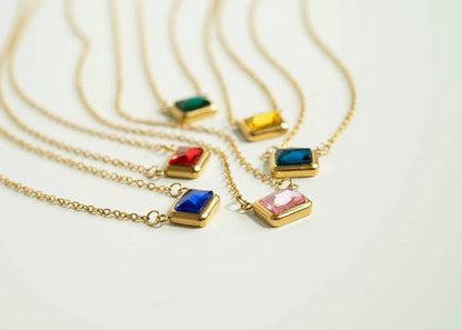 Emerald Birthstone Charm, 18K Gold PVD, Elegant Mother's Day Jewelry Gift for Her, Perfect Mother's Day or Special Occasion Gift