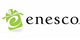 Enesco logo with green leaf design on a white background
