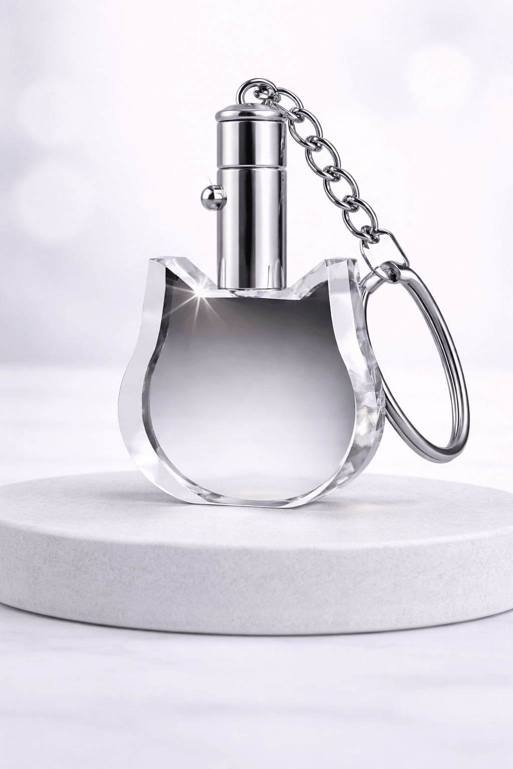 Engraved Crystal Cat Keychain - Nifty Decor & More