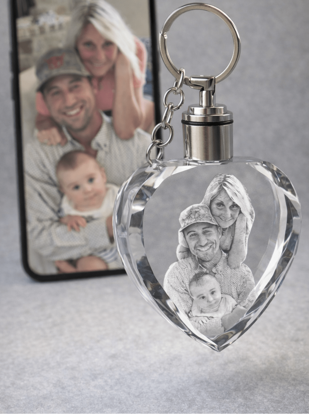 Engraved Crystal Heart Keychain - Nifty Decor & More