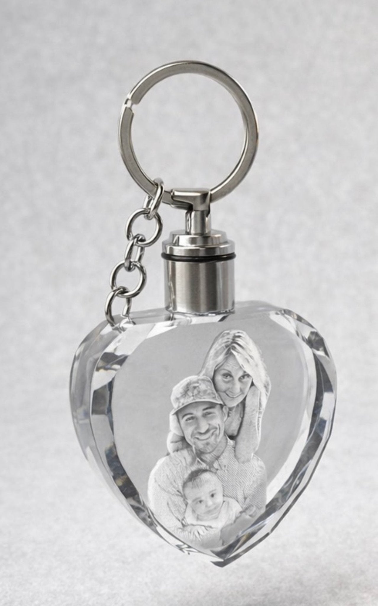 Engraved Crystal Heart Keychain - Nifty Decor & More