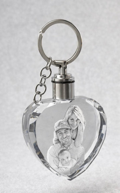 Engraved Crystal Heart Keychain - Nifty Decor & More
