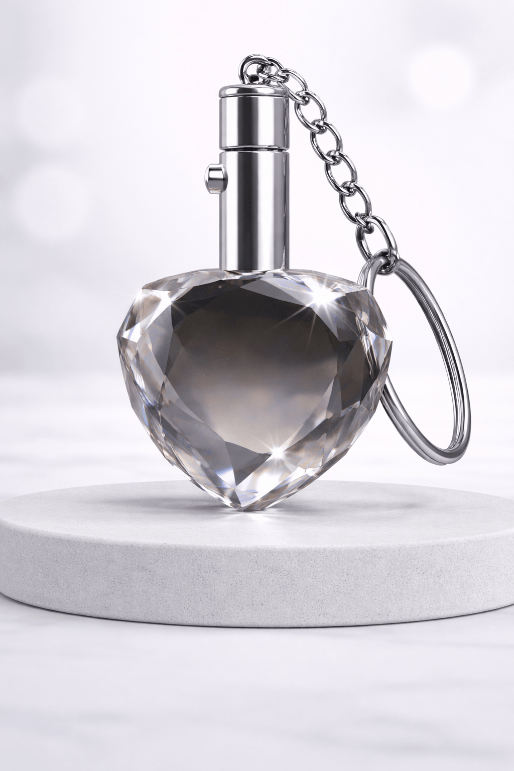 Engraved Crystal Heart Keychain - Nifty Decor & More