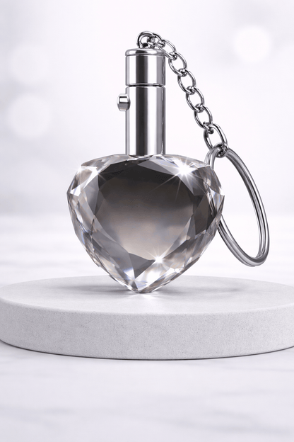 Engraved Crystal Heart Keychain - Nifty Decor & More