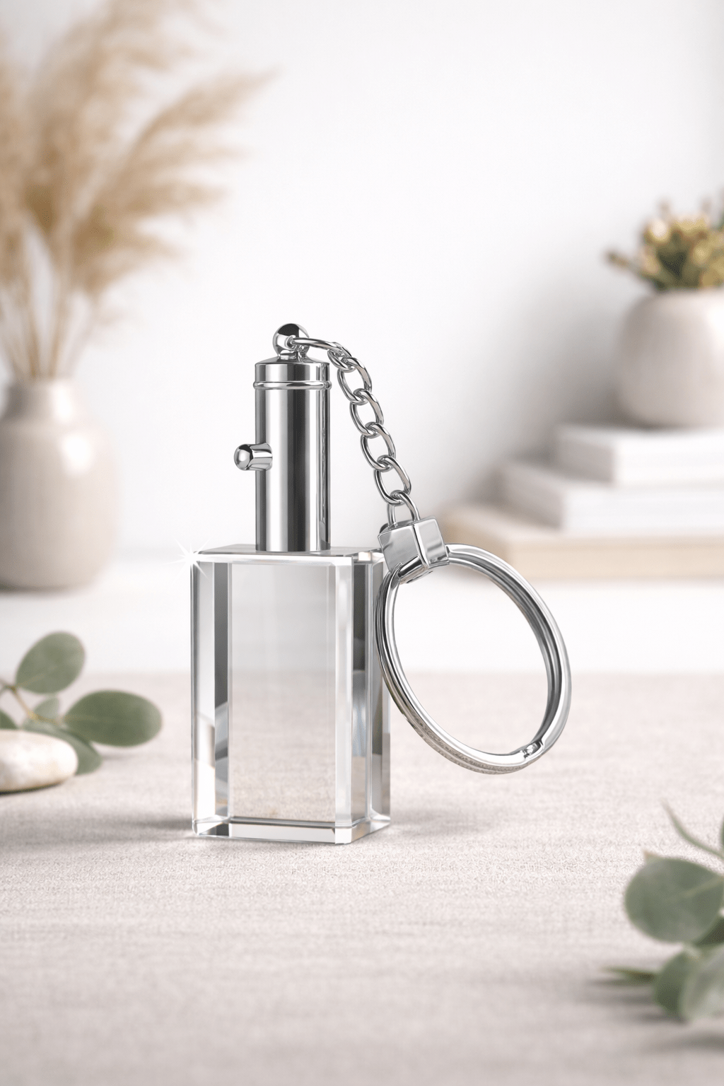 Engraved Crystal Rectangle Keychain - Nifty Decor & More