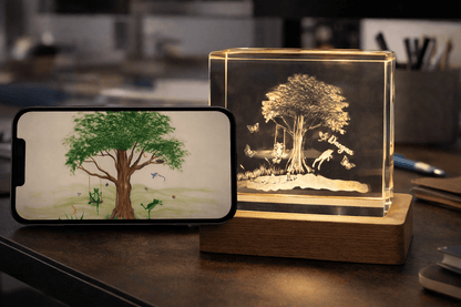 Engraved Crystal Square - Large - Nifty Decor & More