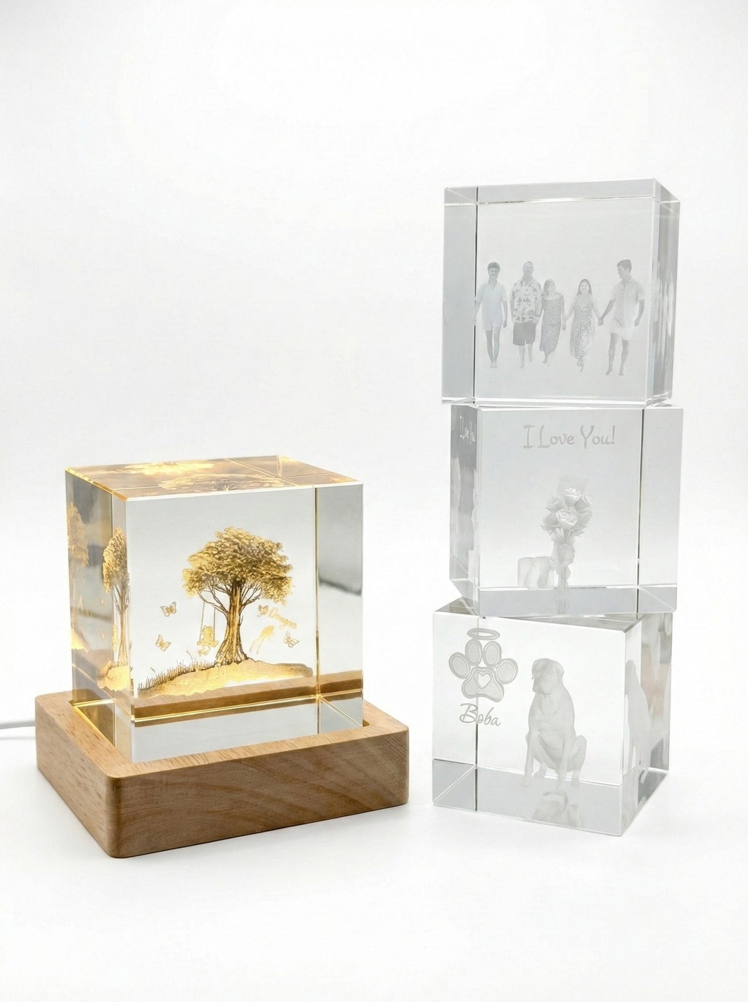 Square Medium Sublevel Crystal Keepsake