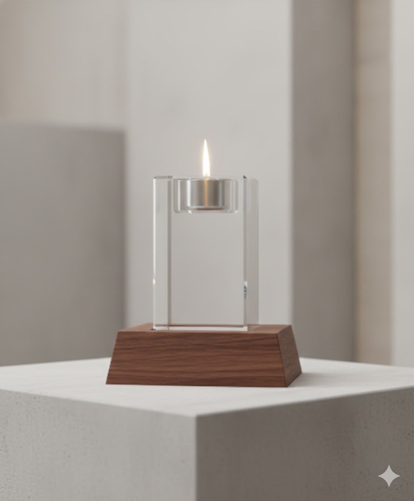 Square Medium Sublevel Crystal Keepsake