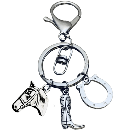 Equestrian Horse Bag Charm Keychain Horse