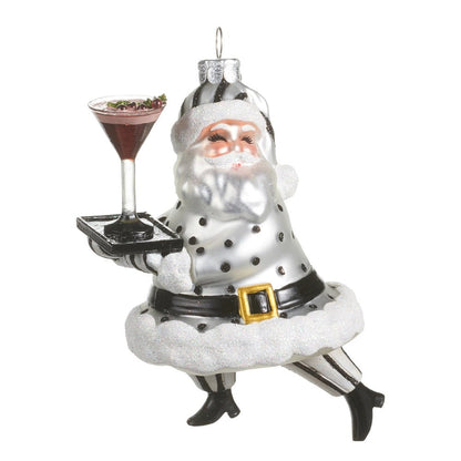 Espresso Service Santa 4.25" Ornament by Raz Imports - Nifty Decor & More