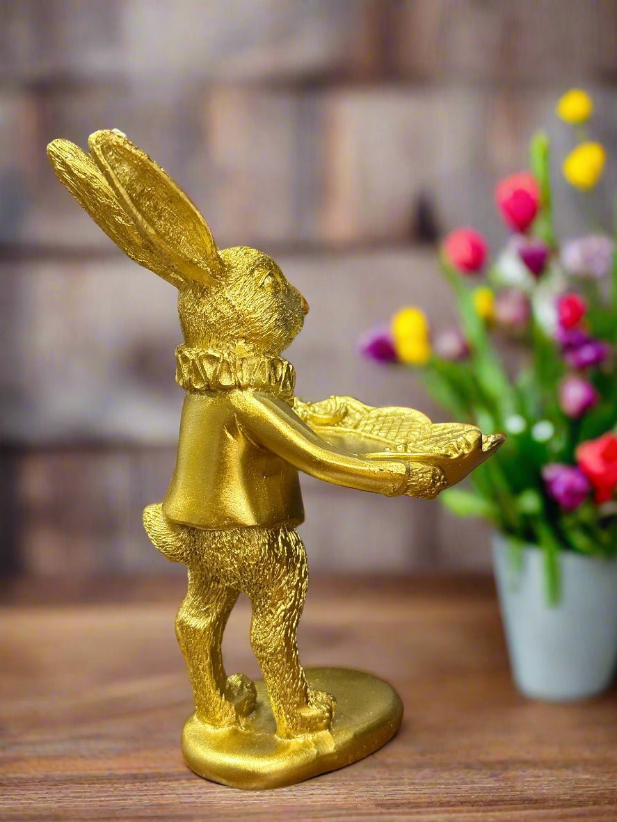 European Retro Rabbit Figurine, Vintage Resin Bunny Art Decor, Collectible Animal Sculpture for Home & Garden - Nifty Decor & More