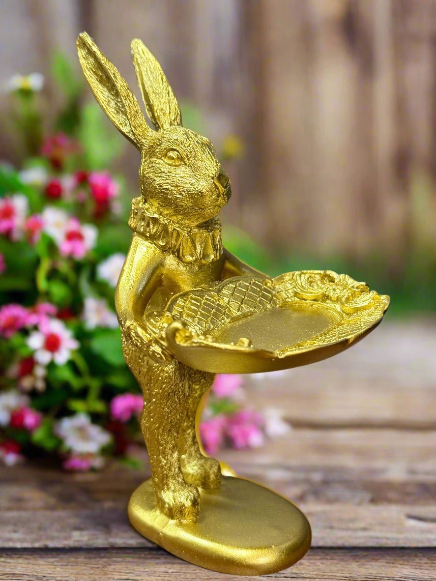 European Retro Rabbit Figurine, Vintage Resin Bunny Art Decor, Collectible Animal Sculpture for Home & Garden - Nifty Decor & More