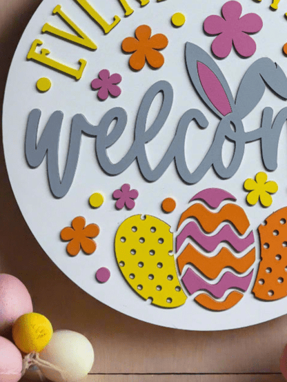 Every Bunny’s Welcome Hanger | Colorful Spring Easter Wall Decor | Cute Bunny Decor for Home - Nifty Decor & More