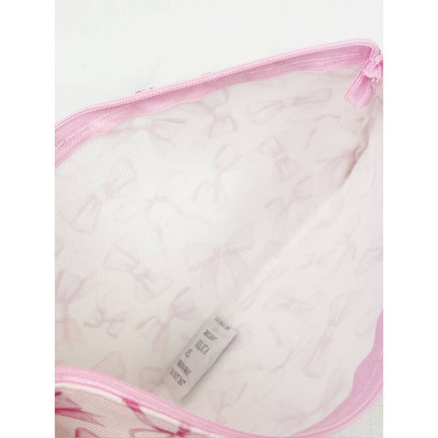 Bow Design Coin Purse, Stylish Pink Croquette Print Accessory, Perfect for Coins and Small Items, Gift for Preppy Style Lovers